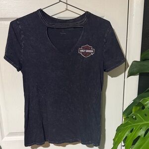 Harley-Davidson Women's Charcoal V-Neck Tee